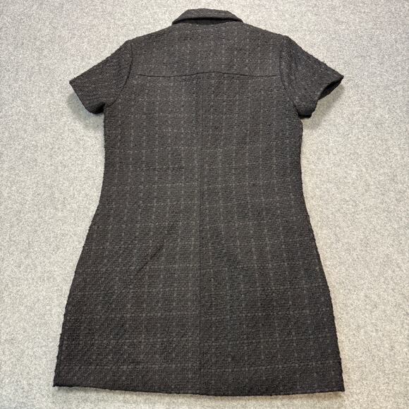 Women's Steve Madden Tweed Black Quarter Zip Short Sleeve Dress Size S NEW - Picture 2 of 10